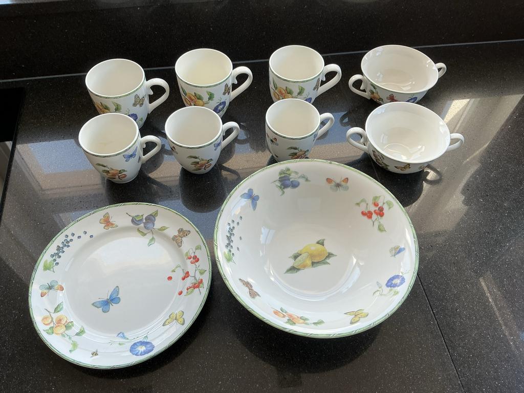 Janneke Brinkman servies: kopjes, bekers, schaal, bord, Gebruikt, Keramiek, Overige typen, Ophalen of Verzenden