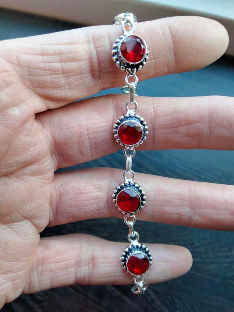 Granaat armband, Verzenden, Nieuw, Zilver