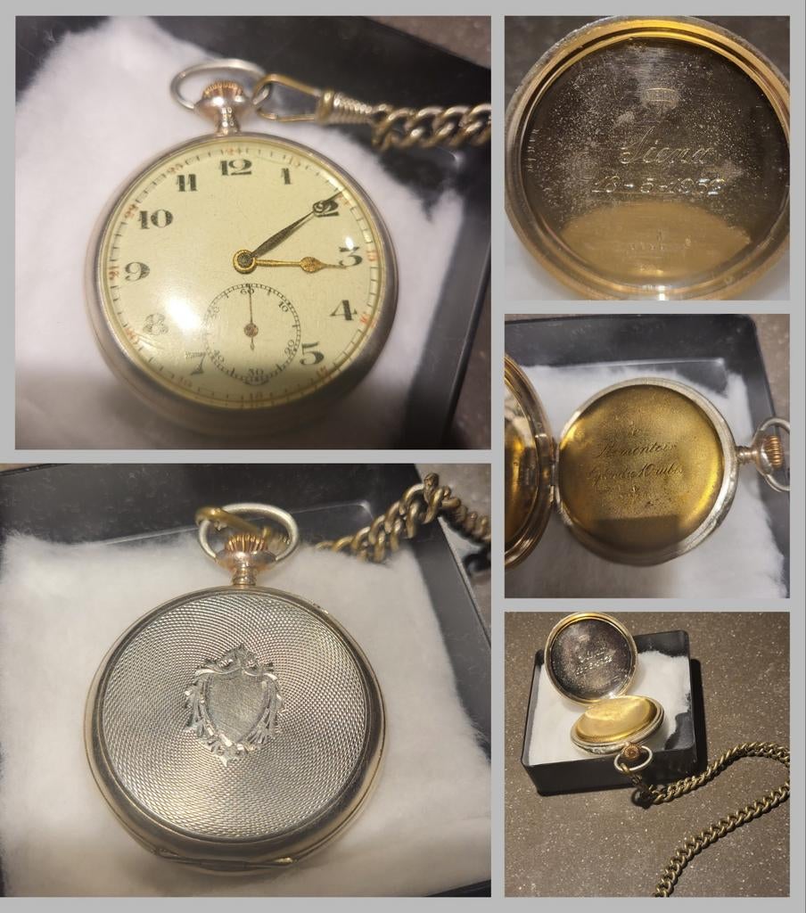 Antiek zilveren zakhorloge, Sieraden, Tassen en Uiterlijk, Horloges | Antiek, Overige merken, Zakhorloge, Ophalen of Verzenden