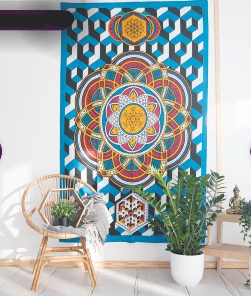 Mandala wandkleed katoen geometrische vormen, Ophalen of Verzenden