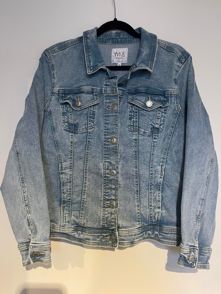 MS Mode  gaaf super stretch spijkerjack maat 46, Ophalen of Verzenden, Zo goed als nieuw, Blauw, Jasje of Colbert