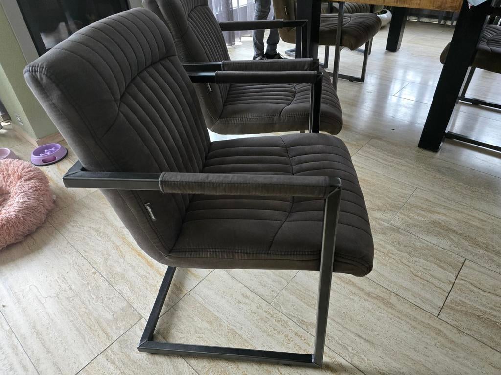 Set De Bommel eetkamerstoelen industrieel, 2 stuks, Ophalen, Twee, Modern, Industrieel, Zo goed als nieuw