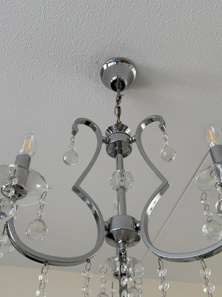 2 zilveren Kroonluchters, Ophalen, Zo goed als nieuw, Metaal, Modern