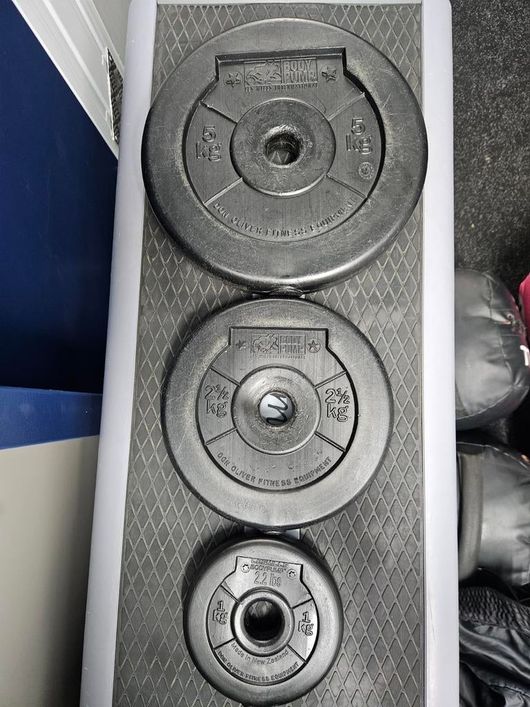 Les Mills Body Pump Halterschijven - Gebruikt, Sport en Fitness, Ophalen of Verzenden, Gebruikt, Halterschijven