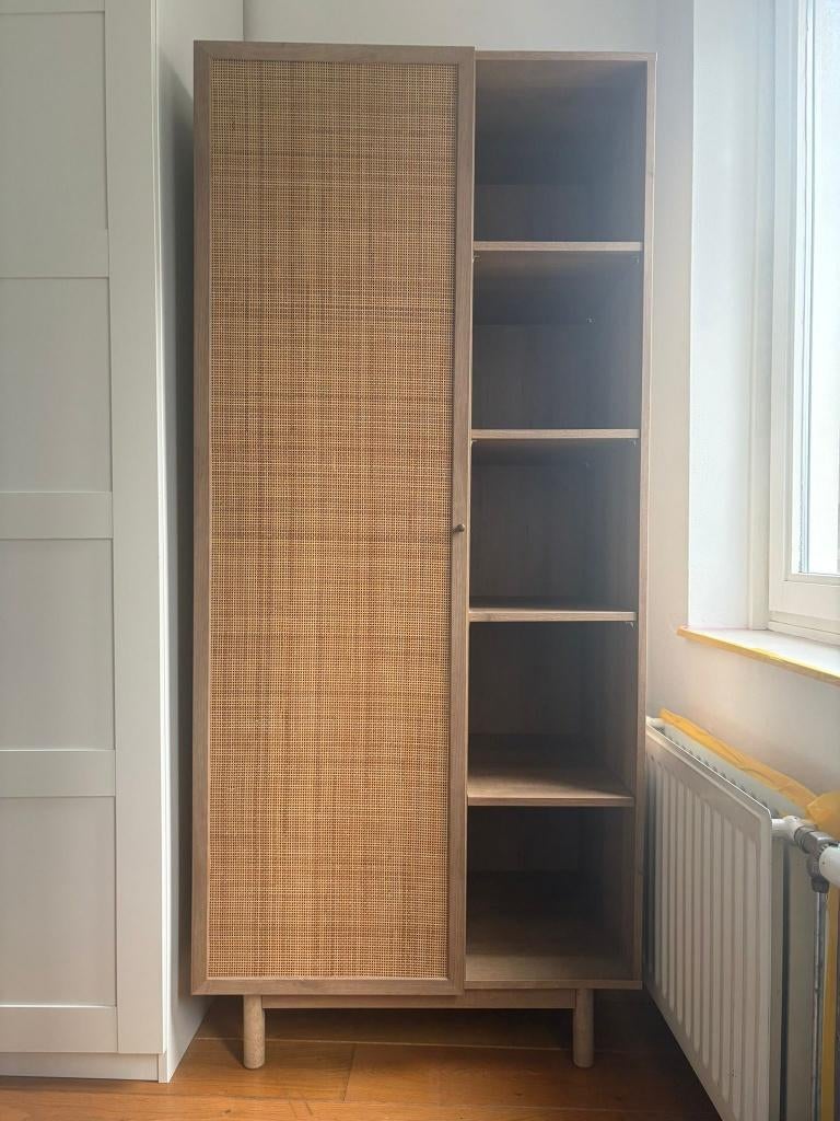 Rotan "Pavia" Kast (Made) - Zo goed als nieuw!, Huis en Inrichting, Ophalen, Met deur(en), Eikenhout, 50 tot 100 cm