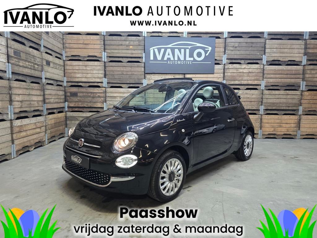 Fiat 500c 1.0 Hybrid Dolcevita Climate Control Leder Carplay, Auto's, Voorwielaandrijving, Gebruikt, 4 stoelen, Zwart