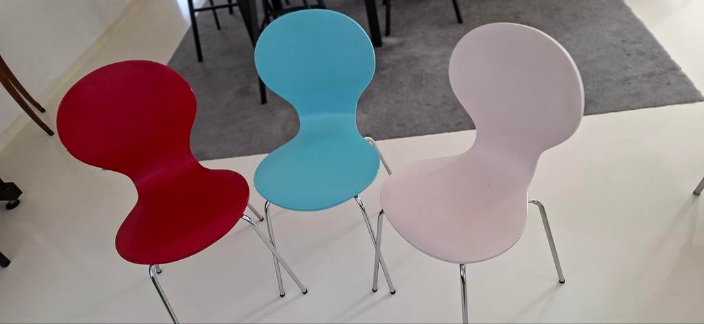 Vlinderstoelen 3 x. Trendhopper rood, roze, blauw, Ophalen, Gebruikt, Overige kleuren, Drie