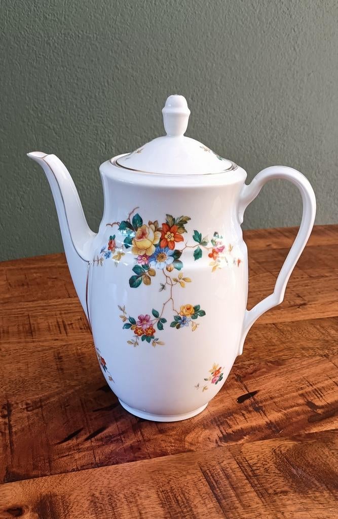 Vintage theepot met bloemendecoratie - Arzberg Bavaria, Ophalen of Verzenden