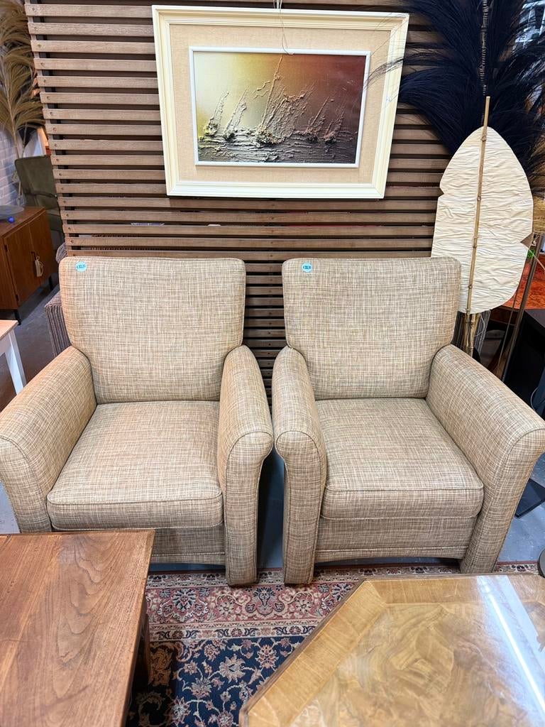 Twee comfortabele fauteuils, Huis en Inrichting, Fauteuils, Ophalen, 75 tot 100 cm, Zo goed als nieuw, Stof