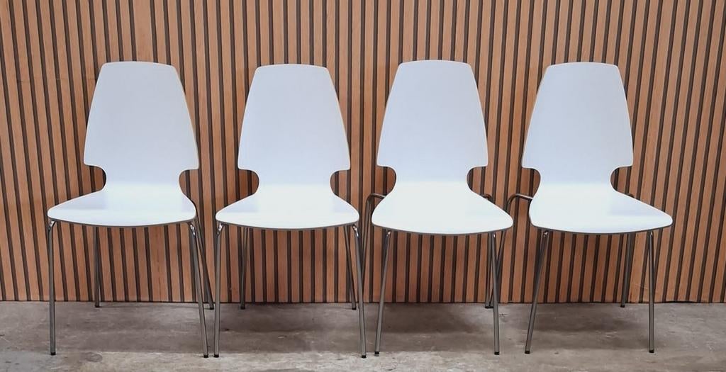 18 x Ikea Vilmar design stoelen wit eetkamerstoelen kantine, Ophalen of Verzenden, Zo goed als nieuw, Wit, Vijf, Zes of meer stoelen