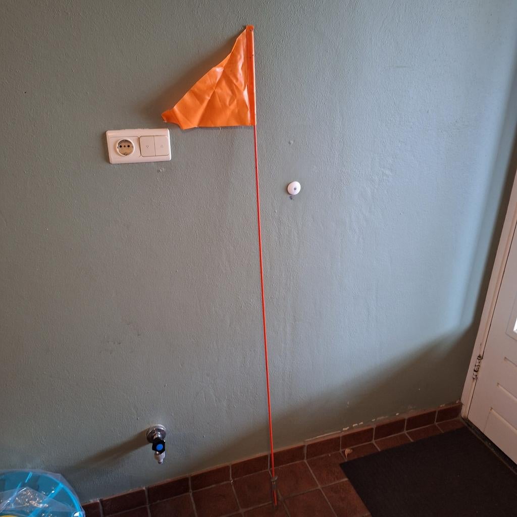 Oranje fietsvlaggetje voor kinderfiets of aanhanger, Fietsen en Brommers, Ophalen, Gebruikt