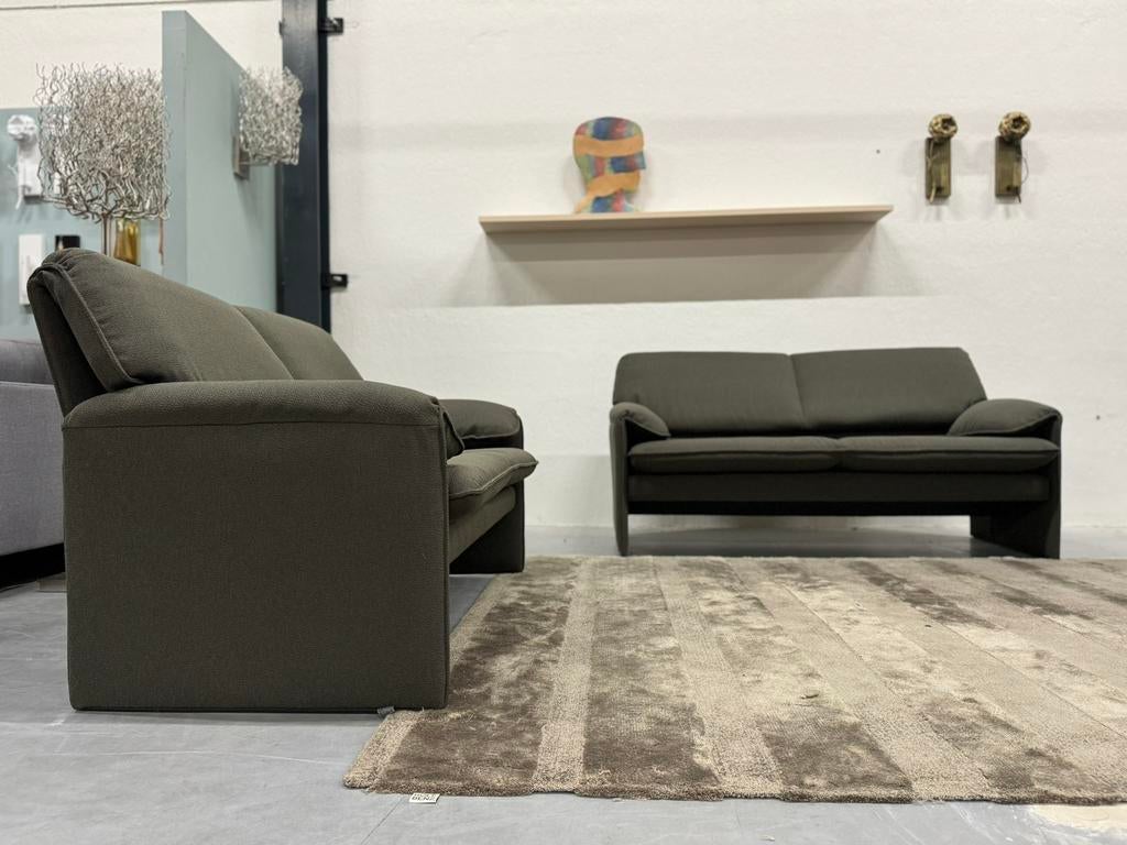 Nieuw Leolux Bora Beta 2,5 & 2 Zits Bank Groen stof Fauteuil, Leolux, 75 tot 100 cm, Ophalen of Verzenden, Rechte bank