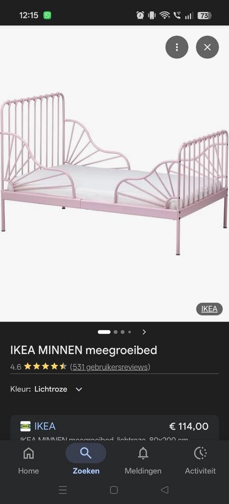 GRATIS ikea bed wit, Gebruikt, 70 tot 85 cm, Ophalen of Verzenden, Lattenbodem