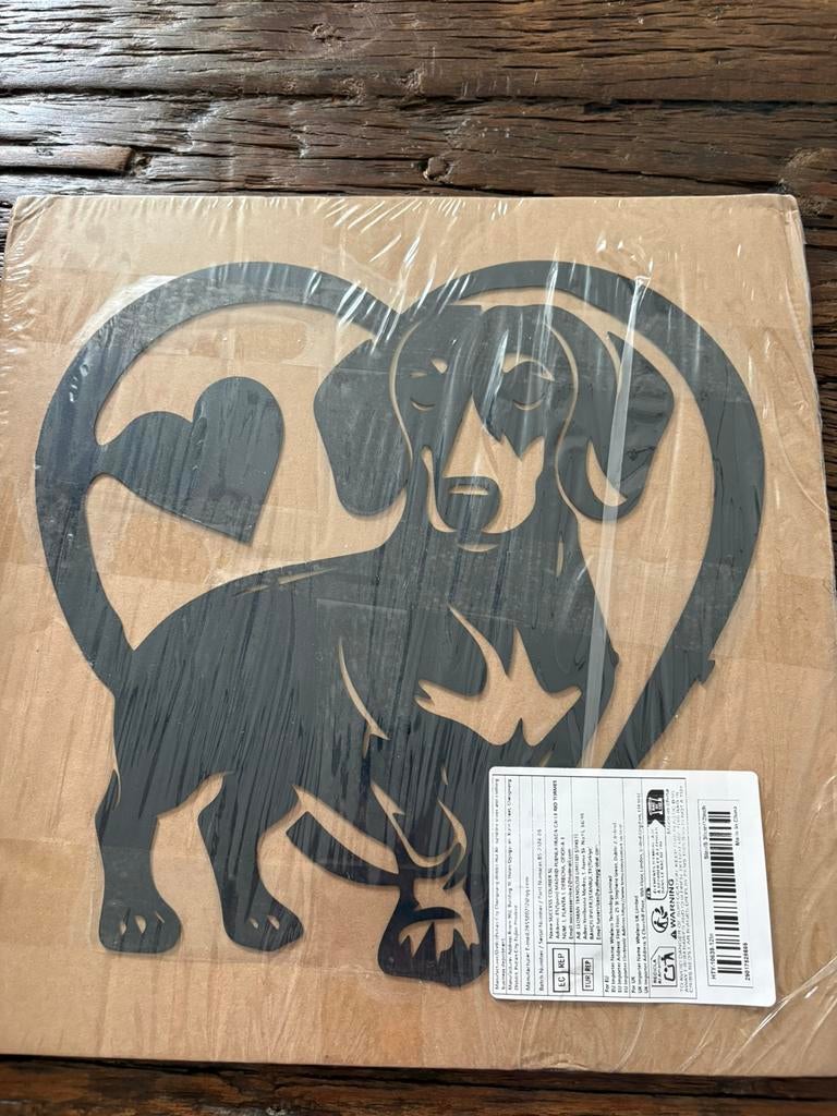 Teckel wanddeco, Ophalen, Nieuw, Metaal, Dierenbeeld