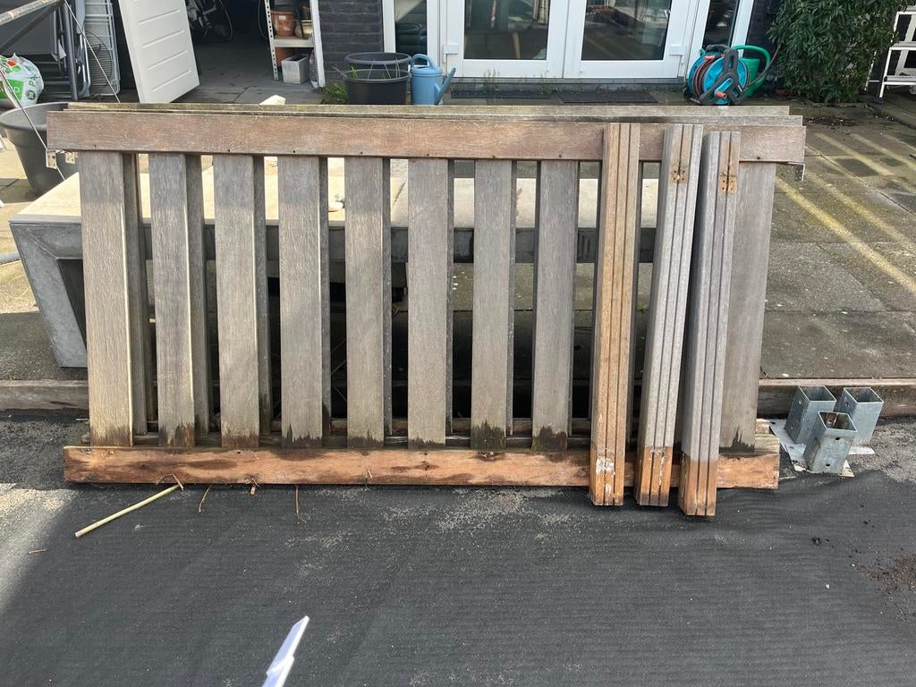 3 hardhouten tuinhekken, Tuin en Terras, Ophalen, Hout, Tuinhek