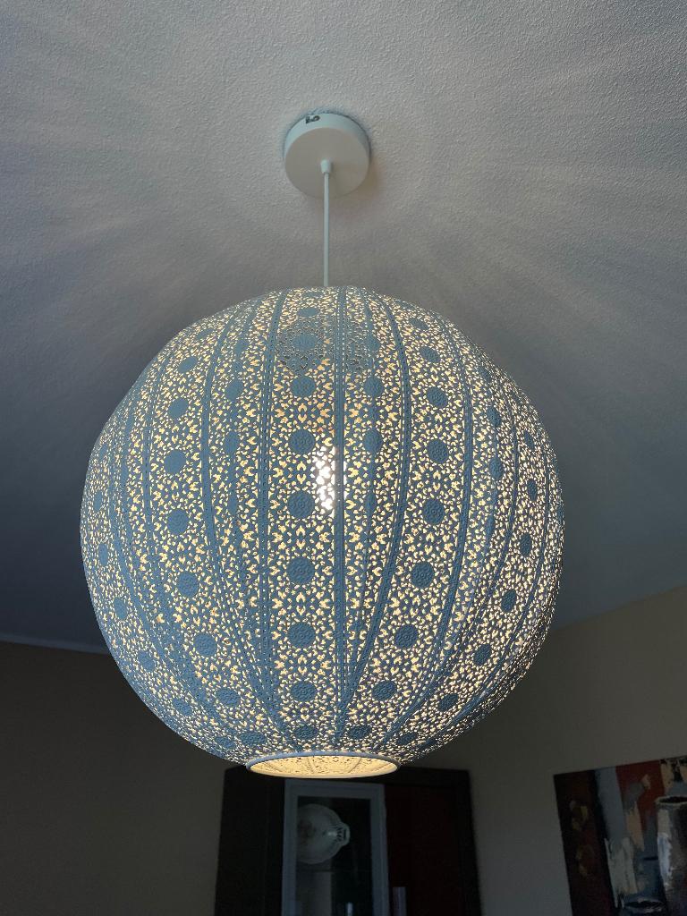 Hanglamp Aisha metaal wit, Huis en Inrichting, Lampen | Hanglampen, Zo goed als nieuw, Minder dan 50 cm, Metaal, Ophalen of Verzenden