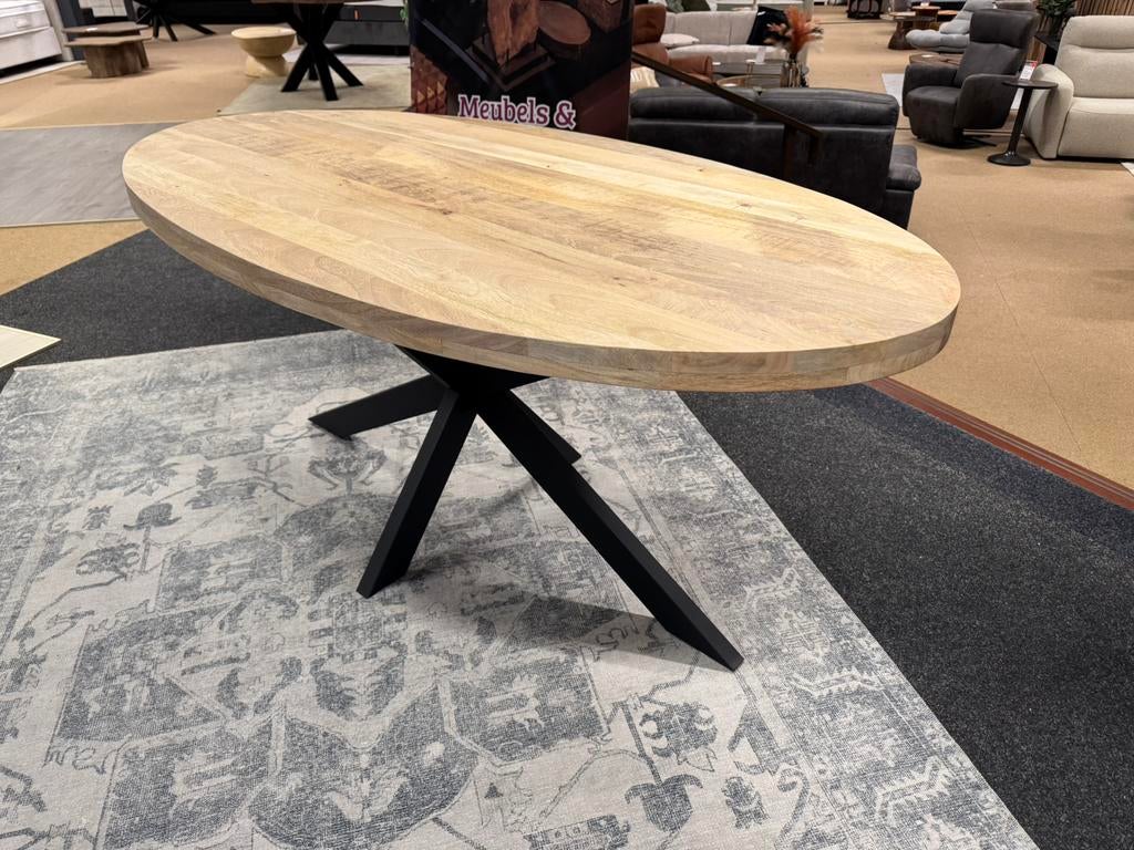 Eettafel ovaal 180cm. met spinpoot Direct/leverbaar E-7061, Huis en Inrichting, Nieuw, 50 tot 100 cm, Mwonenenslapen@ziggo.nl
