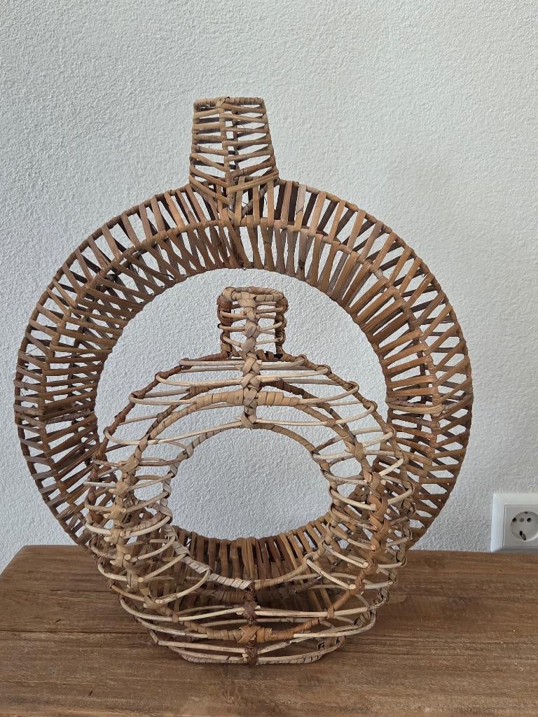 Rieten decoratie, Huis en Inrichting, Woonaccessoires | Schalen en Manden, Ophalen, Gebruikt, Rond, Riet