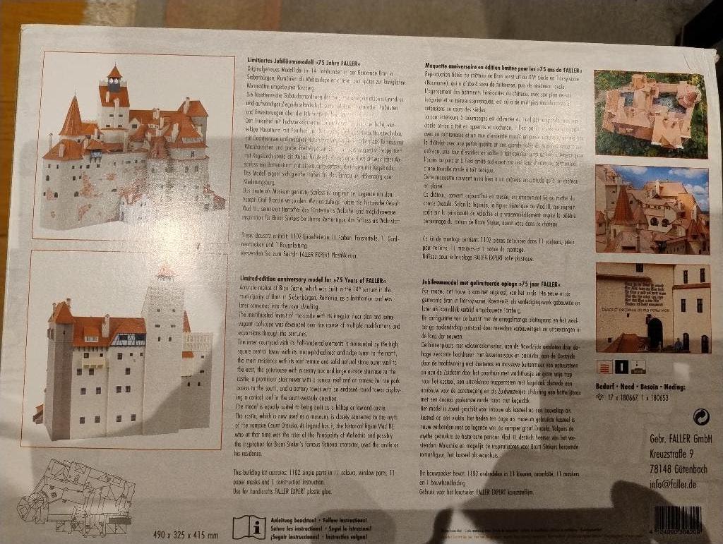 Faller 130820 – Schloss Bran (H0), Hobby en Vrije tijd, Modeltreinen | H0, Nieuw, Brug, Tunnel of Gebouw, Gelijkstroom of Wisselstroom