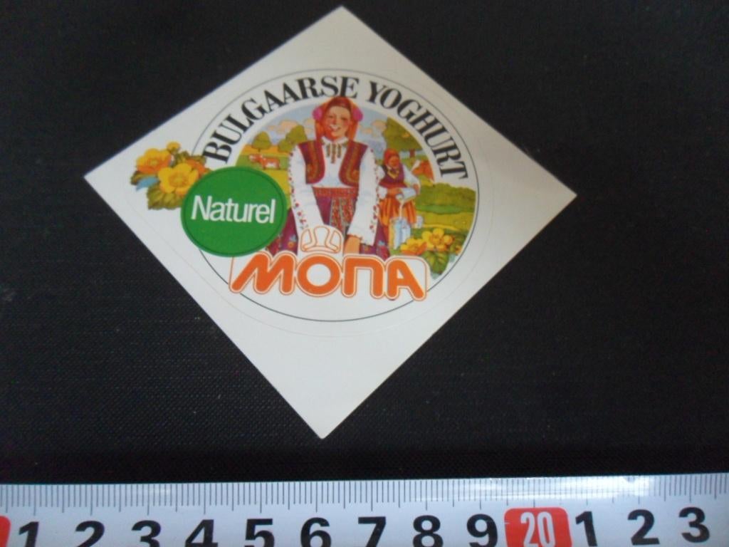 sticker MONA Bulgaarse Yoghurt Naturel  BUA005, Ophalen, Zo goed als nieuw, Sticker