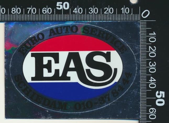 Sticker: Euro Auto Service - Schiedam (Spiegelsticker), Ophalen of Verzenden, Zo goed als nieuw, Auto of Motor
