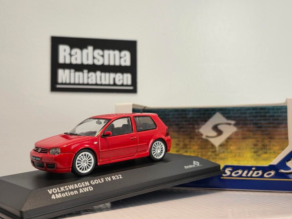 Volkswagen Golf Mk4 R32 - Rood - 1:43 Solido, Auto, Solido, Nieuw, Ophalen of Verzenden