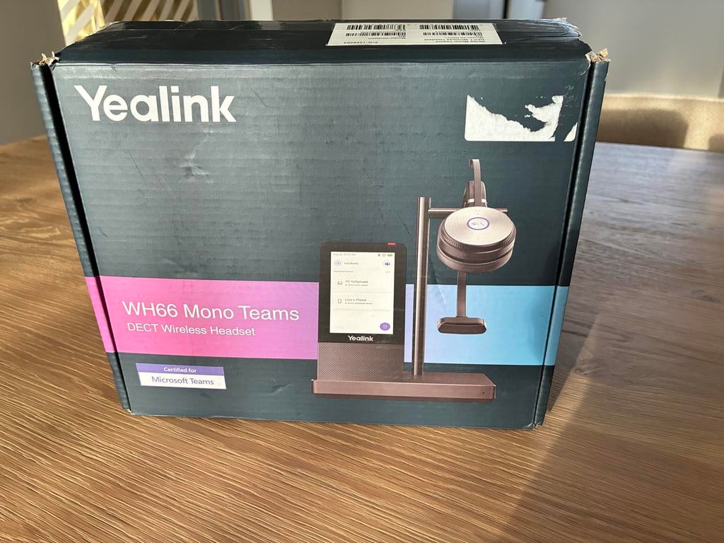 Yealink WH66 Mono Teams draadloze headset - Zo goed als nieu, Computers en Software, Headsets, Yealink, Mute-functie, On-ear, Ophalen of Verzenden