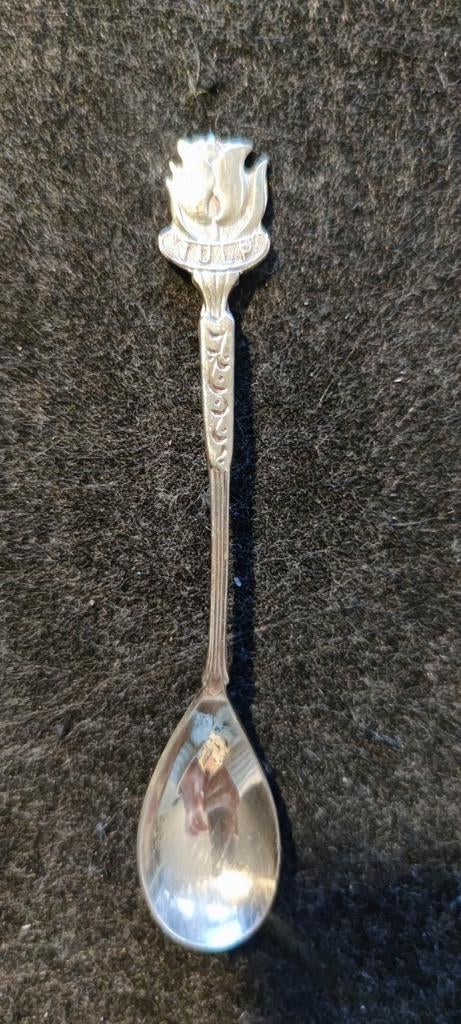 Tulp verzilverd lepeltje pako metaalwaren jaren 50, Ophalen of Verzenden