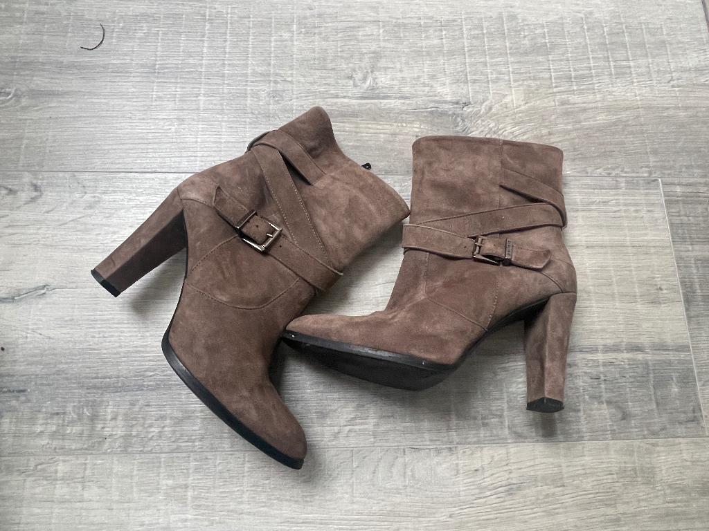 Bruine leren laarzen van Perlato maat 39, Hoge laarzen, Bruin, Ophalen of Verzenden, Zo goed als nieuw