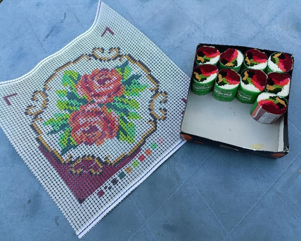 Vintage Zareska smyrna knoop pakket kussen NIEUW IN DOOS (1), Hobby en Vrije tijd, Borduren en Borduurmachines, Nieuw, Borduurpakket