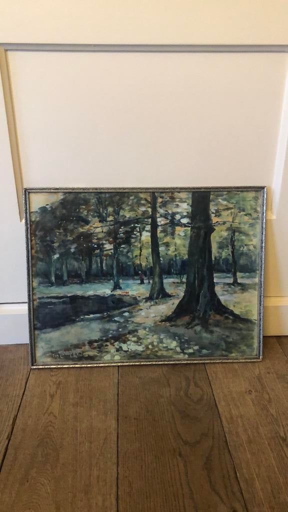 Oude aquarel, Antiek en Kunst, Kunst | Schilderijen | Klassiek, Ophalen of Verzenden