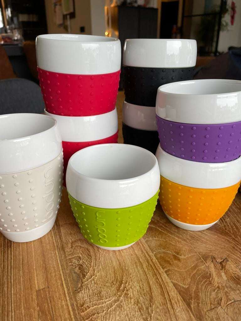 Bodum Pavina mokken, Huis en Inrichting, Keuken | Servies, Ophalen of Verzenden, Zo goed als nieuw, Overige stijlen, Kop(pen) en/of Schotel(s)