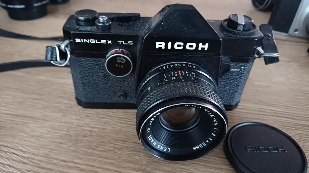 Ricoh singlex TLS met rikenon 50mm f 2, Ophalen of Verzenden, Spiegelreflex, Overige Merken