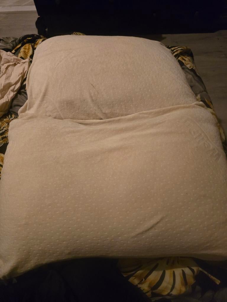 2 gebruikte wellpur kussens, Ophalen of Verzenden, Gebruikt, Beige, Vierkant