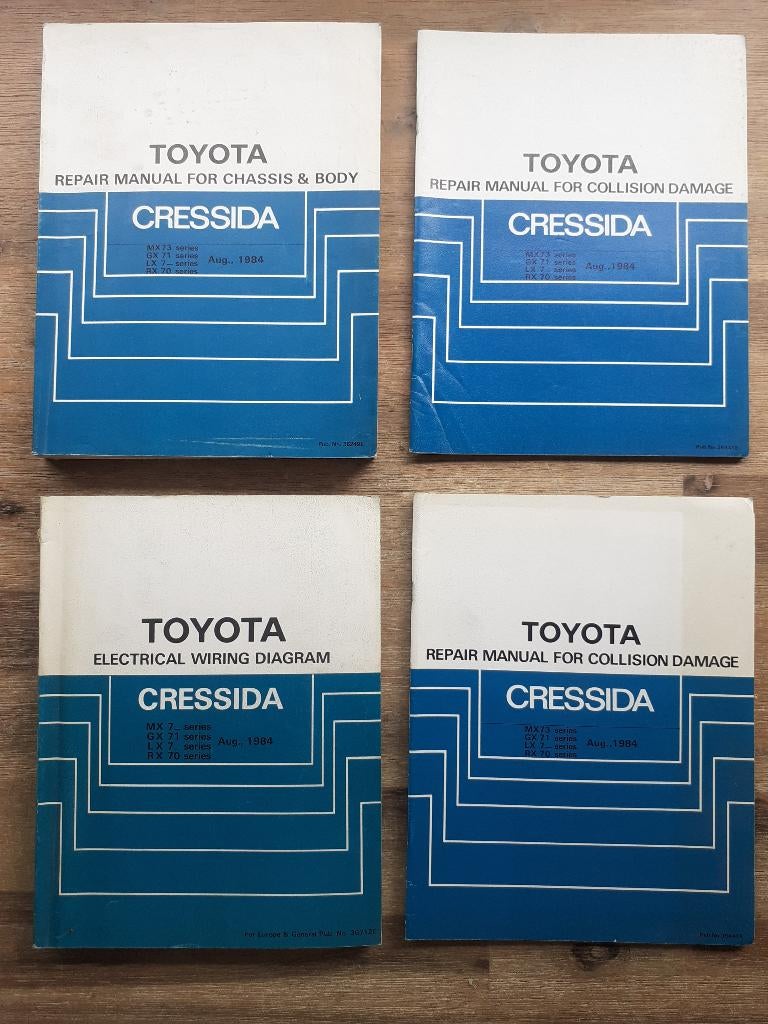 4 Originele WERKPLAATSHANDBOEKEN voor TOYOTA CRESSIDA SERIES, Verzenden