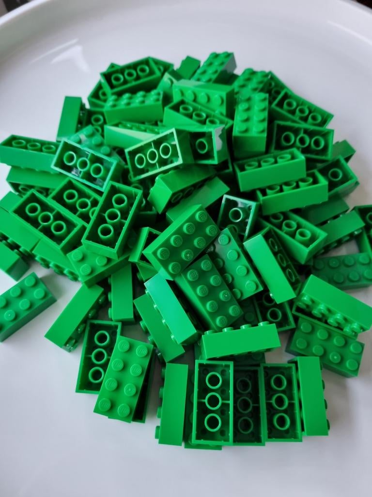 100 nieuwe lego stenen 2x4 groen 3001, Ophalen of Verzenden, Nieuw, Losse stenen, Lego