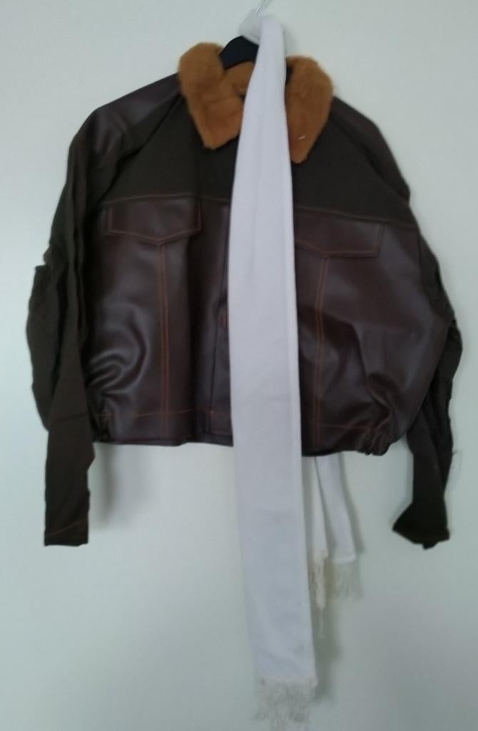 Nieuwe Stoere bikers jas met sjaal mt 152, Ophalen of Verzenden, Nieuw, Jongen of Meisje, Jas