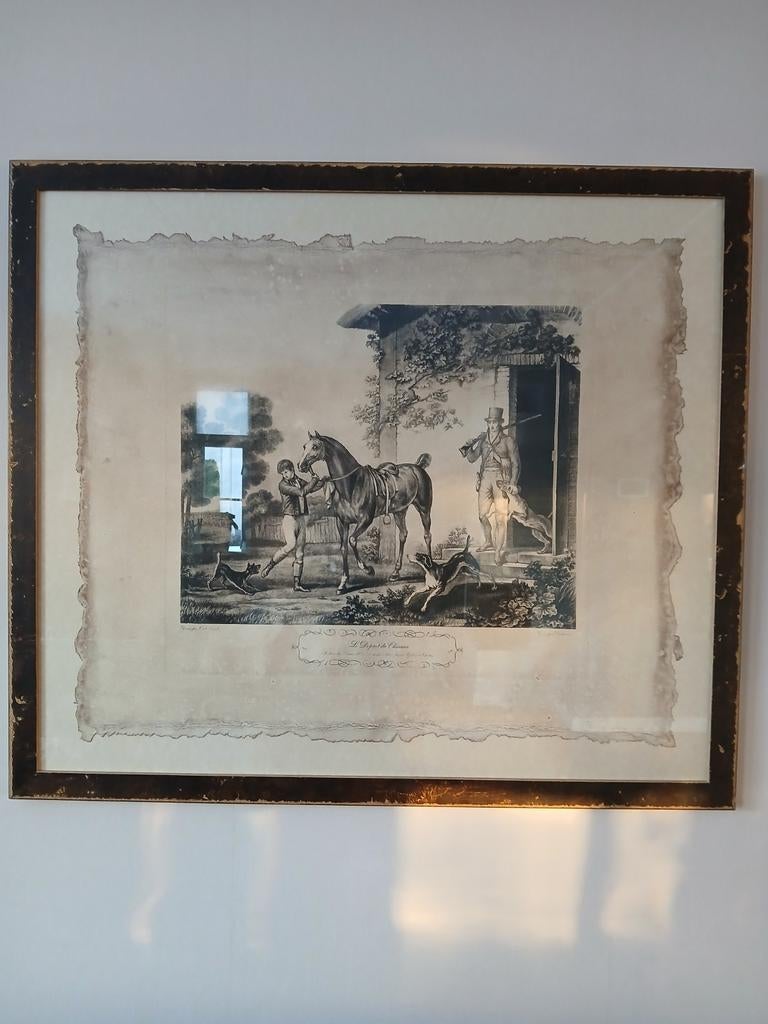 Schilderij met paard en jachttafereel, Ophalen