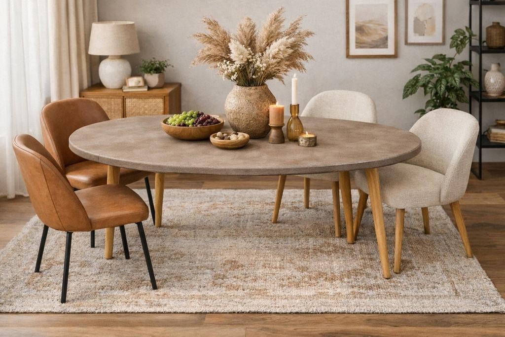 Japandi design Eettafel (batch 2), Japandi, Overige materialen, 100 tot 150 cm, Nieuw