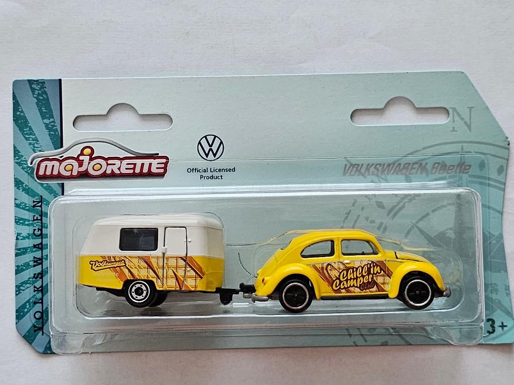 Majorette Volkswagen Beetle Kever met caravan, Verzenden, Nieuw, Auto