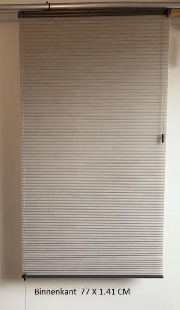 Dupligordijn / plisse gordijn  (Bece)  77x1.41cm, Gebruikt, 100 tot 150 cm, Bruin, 50 tot 100 cm