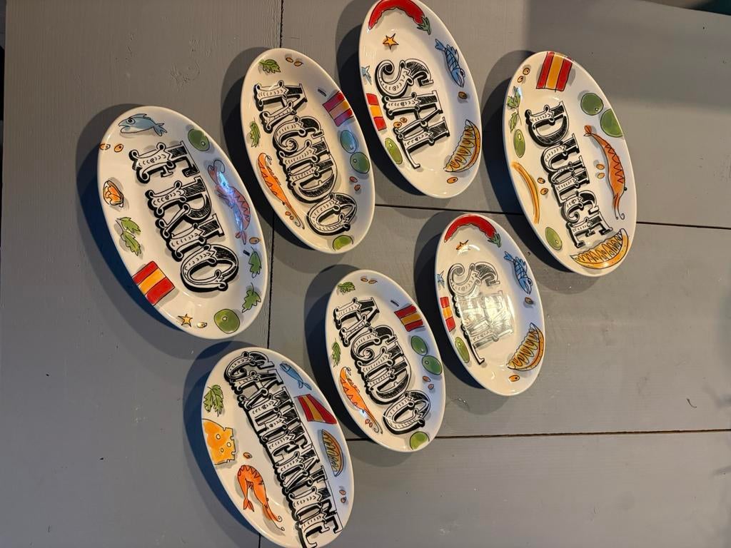7 kleine serveer schaaltjes Blond, Ophalen of Verzenden, Aardewerk, Blond Amsterdam, Schaal of Schalen