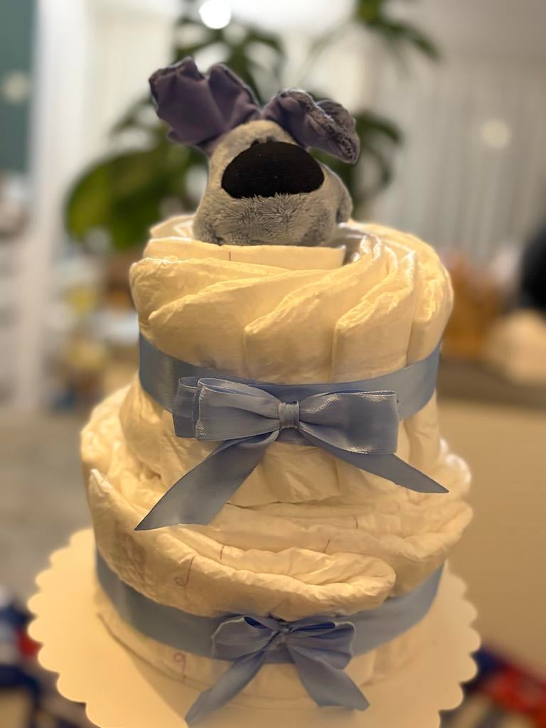 Luiertaart met knuffel, Ophalen of Verzenden, Nieuw, Kraamcadeau