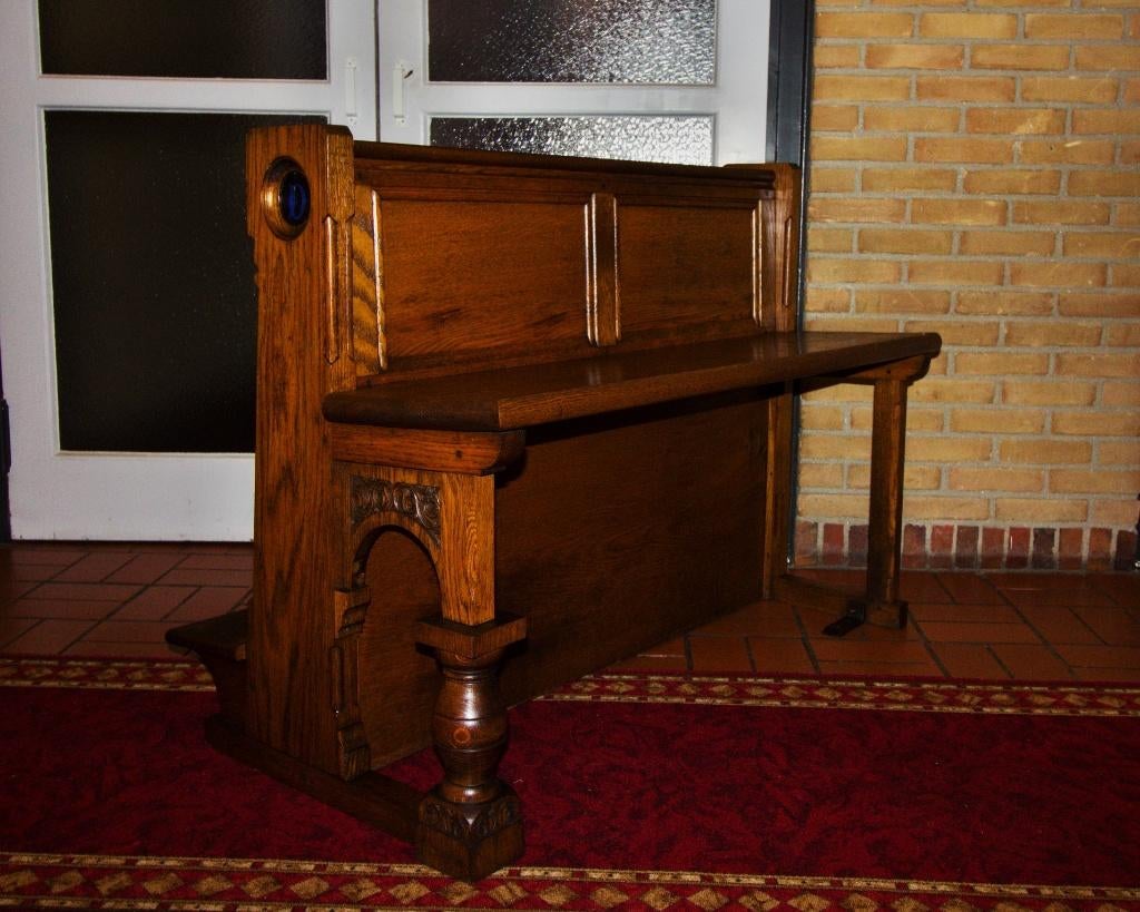Fraaie antieke eiken kerkbank, Antiek en Kunst, Ophalen