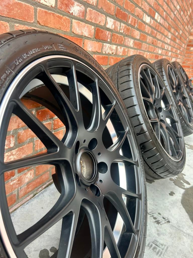 Matt zwarte Monaco velgen met Gripmax banden 19 inch, 19 inch, Gebruikt, Ophalen of Verzenden, All Season