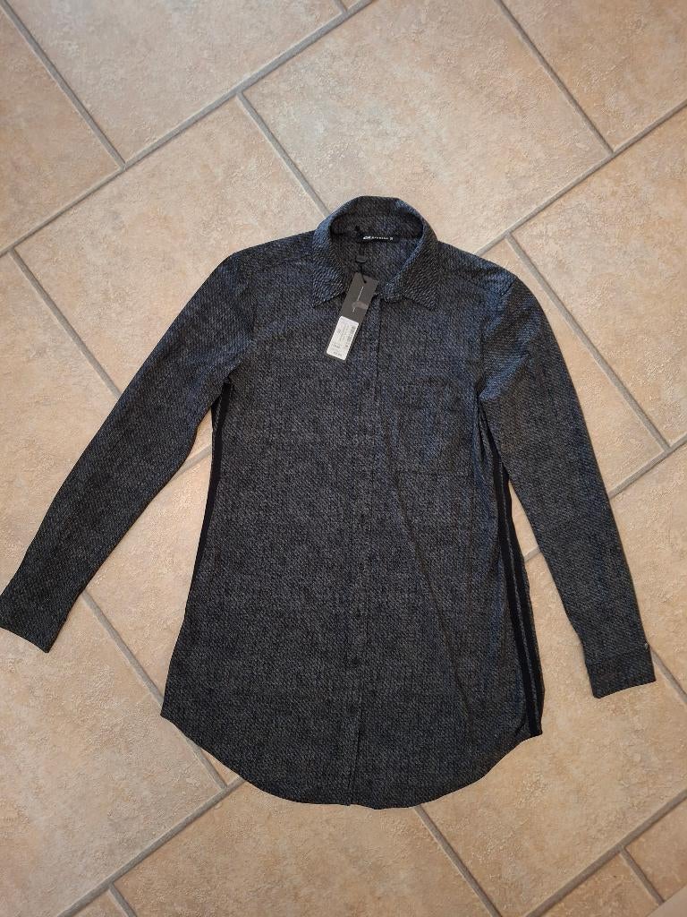 Expresso blouse grijs/zwart/wit maat 36 travelstof stretch, Expresso, Ophalen of Verzenden, Zo goed als nieuw, Maat 36 (S)