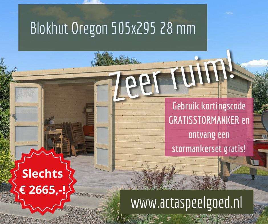 ZEER RUIM! Complete Blokhut Berging Tuinhuis Schuur 505x295, Tuin en Terras, Ophalen of Verzenden, Nieuw, 250 cm of meer, Planken