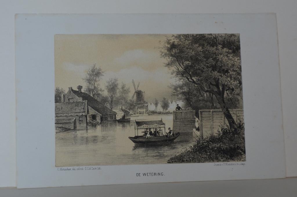 AMSTERDAM WETERING RUYSDAELKADE HOBBEMAKADE LITHO 1875 GG5, Antiek en Kunst, Verzenden