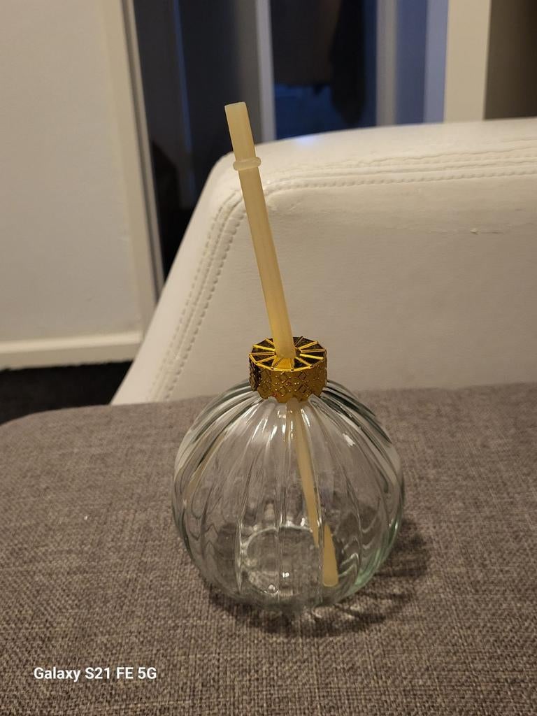 Nieuwe glazen drinkfles met rietje - 400 ml, Ophalen, Nieuw