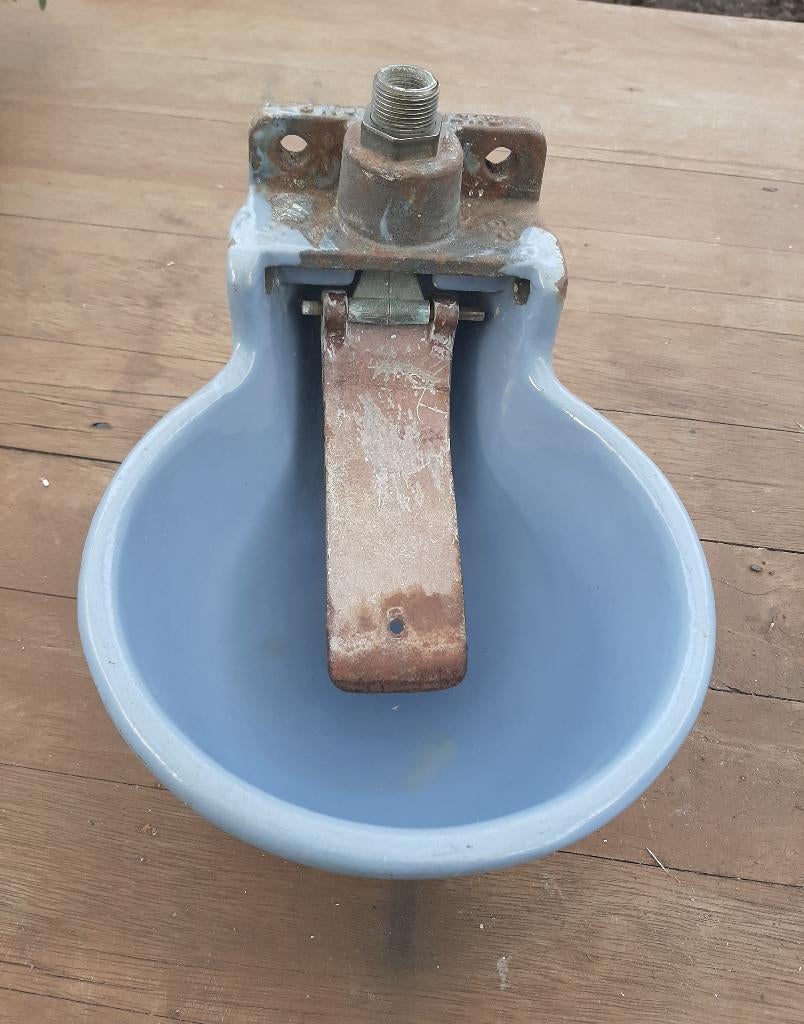 Vintage Oude Kiwa Geëmailleerde Gietijzeren Drinkbak, Ophalen